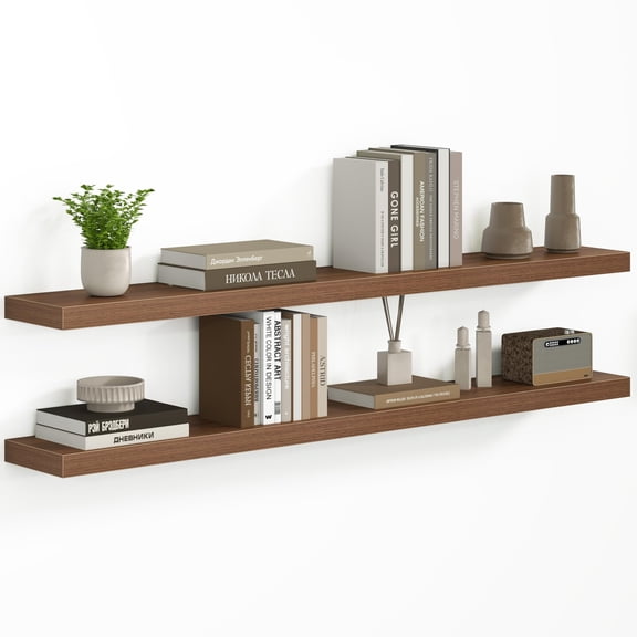 Floating Shelves Walnut 55"W x 8"D - 2P