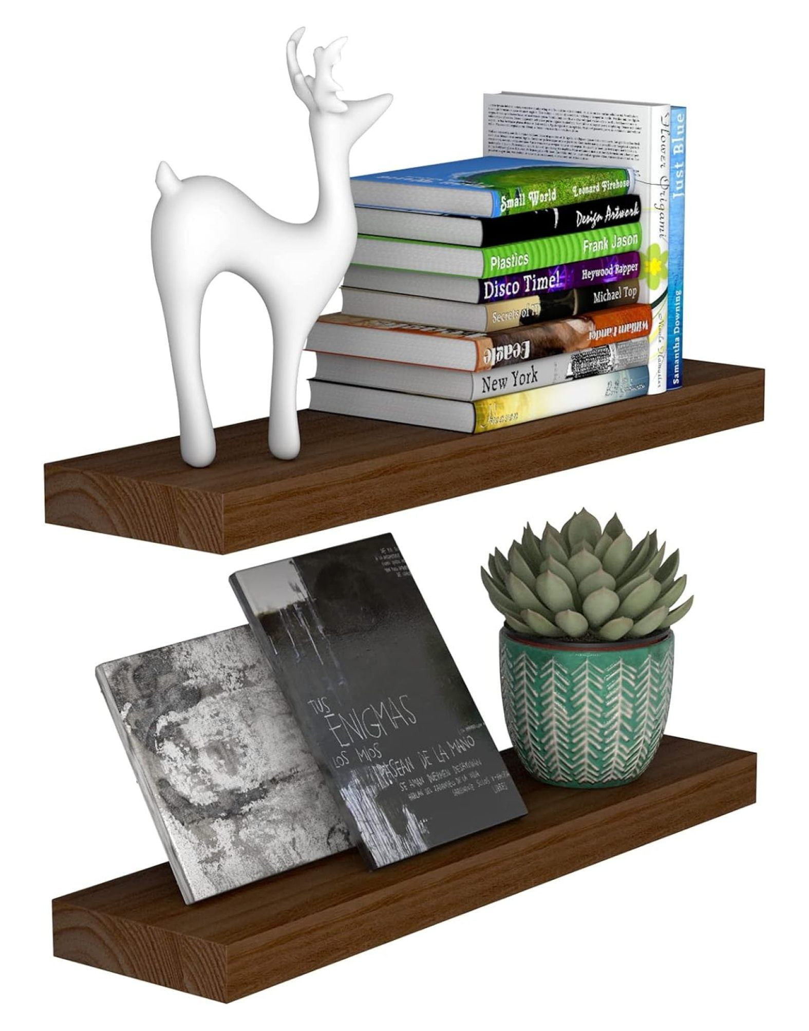 Floating Shelves Wood Set of 2 Storage Shelf 24 Inch Rustic Wall