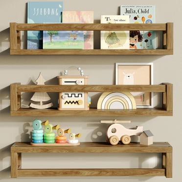 Floating Shelves for Wall - Nursery Bookshelf, Versatile Wall-Mounted Kids Book Shelf for Room Decor, Ideal for Books, Toys, Spice Rack