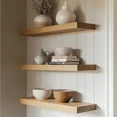 thumbnail image 1 of Wood Floating Shelves for Wall, Wooden Wall Shelves for Bedroom, Wall Mounted Shelves for Living Room, 1 of 4