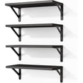 thumbnail image 1 of Floating Shelves for Wall, Wood Wall Mounted Shelves for Bedroom, Bathroom, Living Room, Kitchen Storage and Decor(Black, Set of 4, 16.5 Inch), 1 of 8