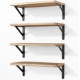 thumbnail image 1 of Floating Shelves for Wall, Wood Wall Mounted Shelves for Bedroom, Bathroom, Living Room, Kitchen Storage and Decor(Rustic Brown, Set of 4, 16.5 Inch), 1 of 8