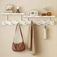 thumbnail image 1 of Floating Shelves with Hooks,Coat Rack Shelf Wall Mounted,Wood Coat Rack,for Bedroom, Living Room, Bathroom, Kitchen, Picture Ledge,White, 1 of 6
