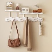 Floating Shelves with Hooks,Coat Rack Shelf Wall Mounted,Wood Coat Rack,for Bedroom, Living Room, Bathroom, Kitchen, Pic