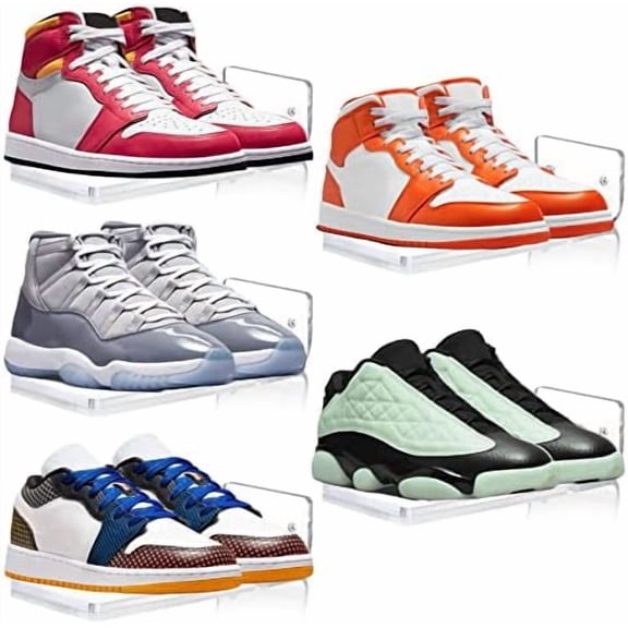Floating Shoe Display Set of 5, Sturdy Levitating Acrylic Shelf , Easy to Install Sneaker Shelves Storage, for Bedroom, Hallways etc - Display Your Top Shoes Maximize Wall Space
