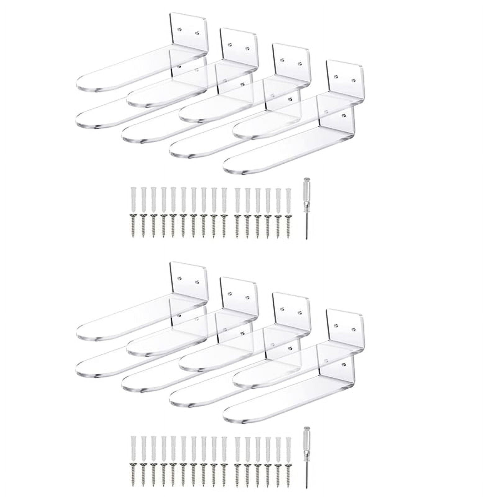 Floating Shoe Display Shelves For Wall Mount Set Of 16 Clear Acrylic floating-shoe-display-shelves-for-wall-mount-set-of-16-clear-acrylic
