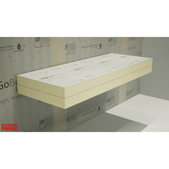 Floating Shower Bench Kit with GoBoard - Original Shower Bench Bracket (12x46")