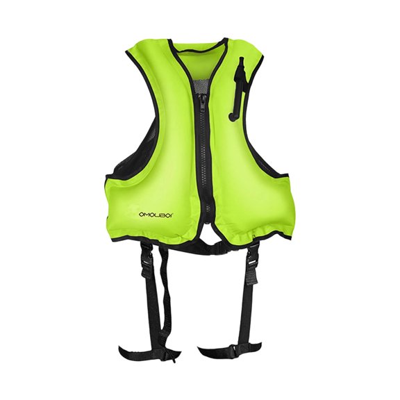 Floating Snorkeling Jacket with Leg Straps – Inflatable, Foldable & Portable Buoyancy Vest for Diving, Surfing, and Water Activities – Comfortable & Secure Design for Safe Sea Adventures Green
