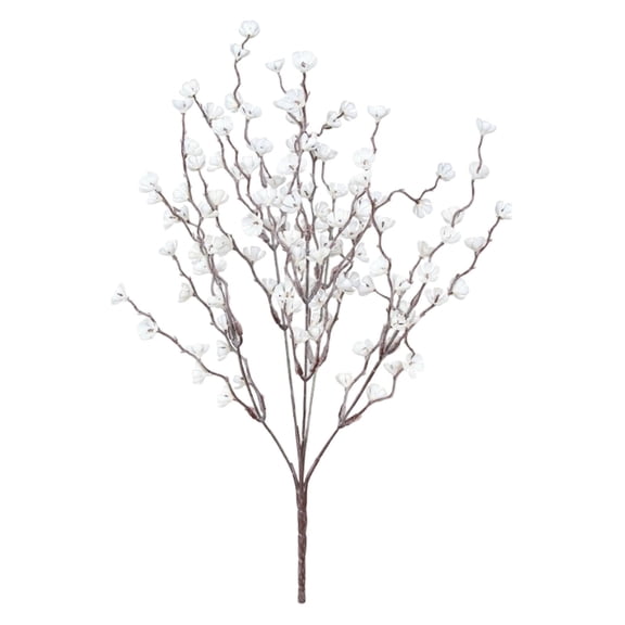 Floating Snow Plum Simulation Plant Flower Plug,Blossom Branches Artificial Flowers Creamy Blossom Long with Frosted Powder Blossom for Indoor Decoration Tall Vase Arrangements