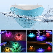 Pool Light Above Ground Pool, Floating Pool Light, Solar Pool Light with Fish Pattern, Solar Powered & USB Charging, IP67 Waterproof, 6 RGB Color Changing for Ponds, Fountains, Fish Tank, Hot Tub