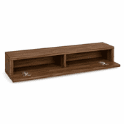 Floating Solid Wood Console Table, 32'' Wall Mounted Narrow Entryway Table with Storage Shelf, Modern Couch Shelves Small Entry Way Tables for Entryway, Front Hall, Hallway Walnut, 31.5IN