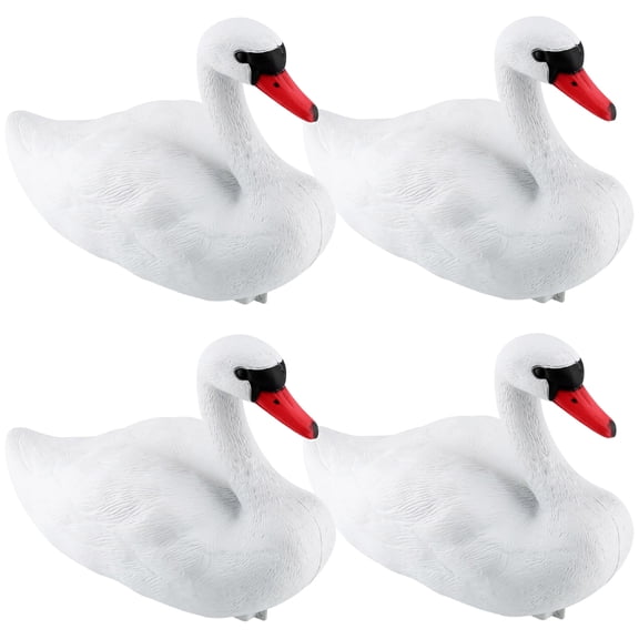 Floating Swan Decoy, Realistic Swimming Sculpture, Deterrent for Geese, Ducks, Wild Birds, for Pond, Lake, Pool Use, Anchor with Weights or Lawn Decoration