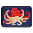 thumbnail image 1 of Floating Swimming Octopus with Tentacles Spread Applique Multi-Color Embroidered Hook & Loop Patch - 2.5 Inch Small, 1 of 5