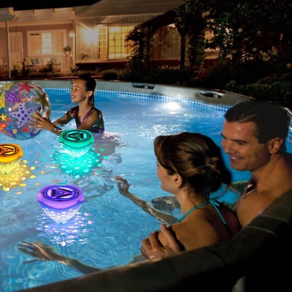 Floating Swimming Pool LED Light,Fish-Shaped Underwater Bath Light,4 Colors & 2 Flash Modes,Waterproof,Battery Powered,Ideal for Pool Bathtub Aquarium Decor