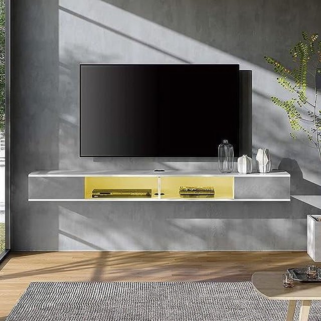Floating TV 70 inch Floating TV Stand Wall Mounted for 75 inch TV with