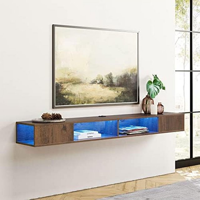 Floating TV 70 inch Floating TV Stand Wall Mounted for 75 inch TV with