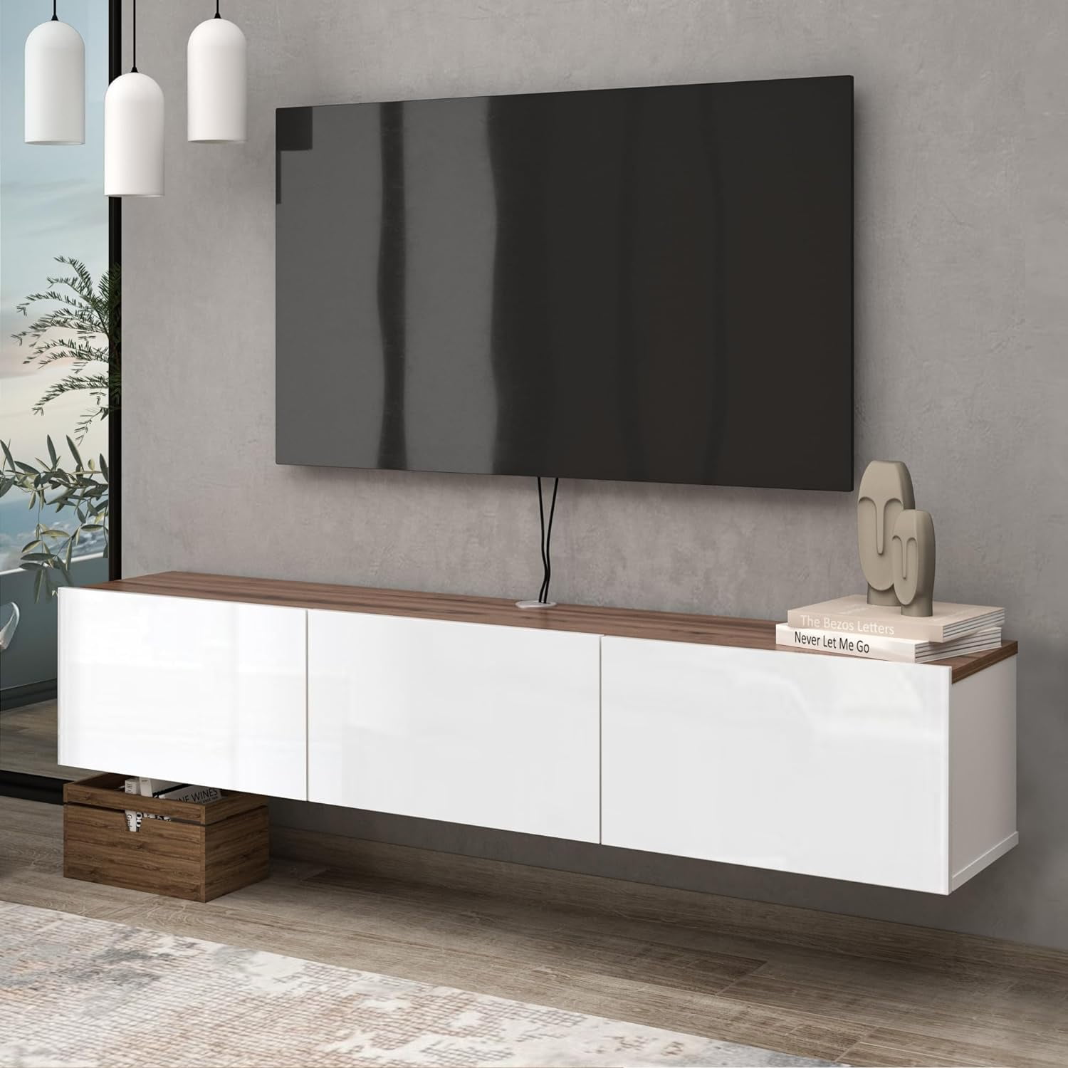 Floating TV Stand, Floating Entertainment Center, Floating TV Console