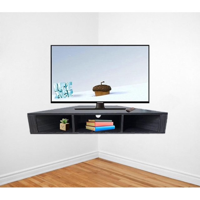 Floating TV Stand, TV Shelf, Corner Wall Hanging TV Rack Floating TV