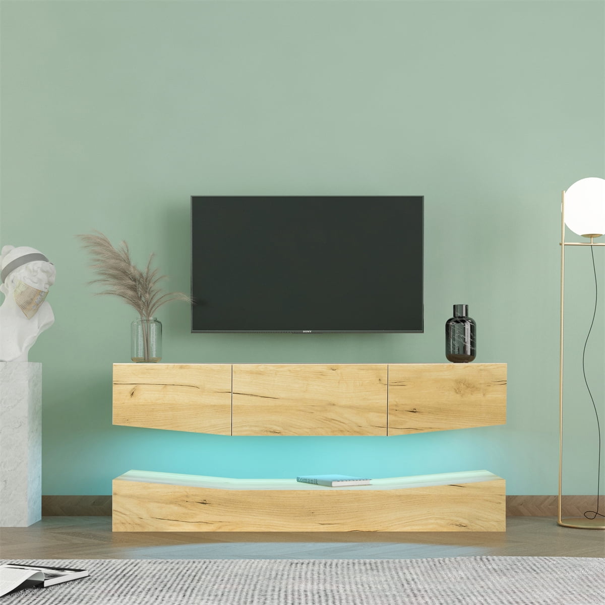 Floating TV Stand,Up and Down WallMounted TV