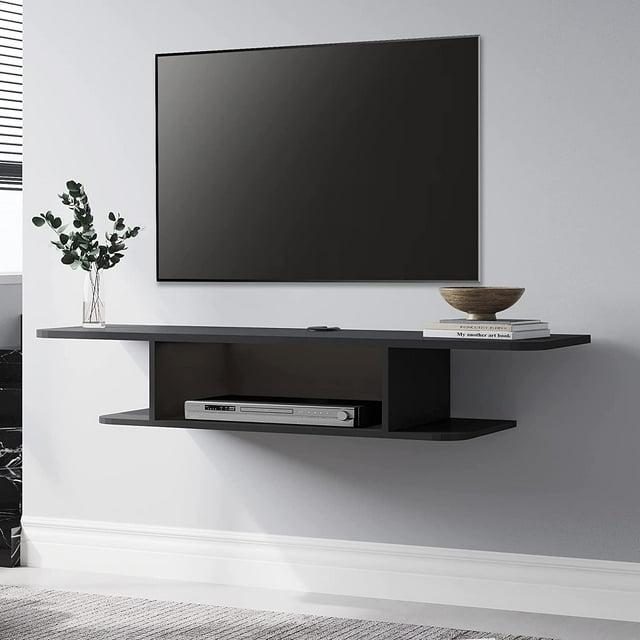 Floating TV Stand Wall Mounted 2 Tier Floating Entertainment Under TV