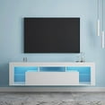 Floating TV Stand WallMounted with 20 Color LED Lights Modern
