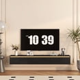 thumbnail image 1 of Floating TV Stand Wall Mounted with 16 Color LEDs,69" Modern TV Stand, Floating TV Cabinet Entertainment Center for 55 60 65 Inch TV,Black, 1 of 19
