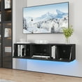 thumbnail image 1 of Floating TV Stand with LED Lights Wall Mounted TV Cabinet Entertainment Center Storage Shelf for up to 63 inch TV, 1 of 12