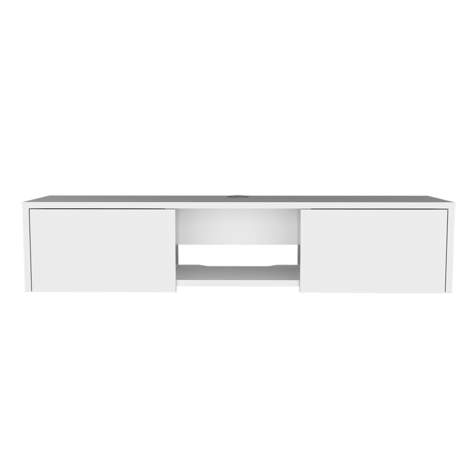 Floating TV stand for 50 - 59 inch TVs, white finish / Enhances living ...