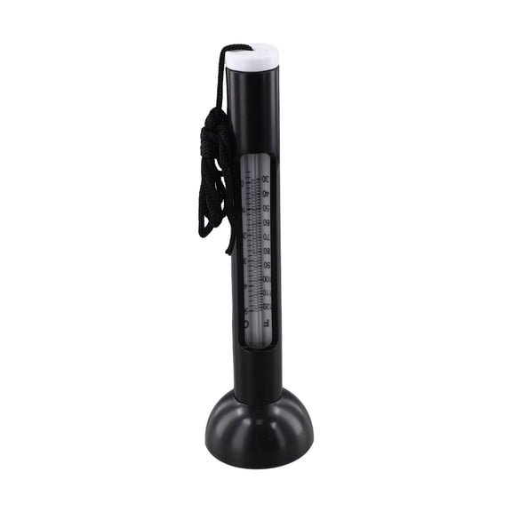 Floating Thermometer For Pool Ice Bath Pond, Water Temperature Meter With Rope, ABS Glass Tube, 0-50C/30-120F, Easy Read White(Black)