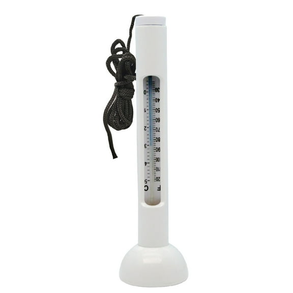 Floating Thermometer For Pool Ice Bath Pond, Water Temperature Meter With Rope, ABS Glass Tube, 0-50C/30-120F, Easy Read White(White)