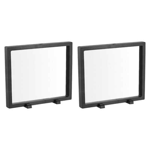 Floating Thin Film Display Box with Base 18cm x 18cm x 2cm Black Pack of 2