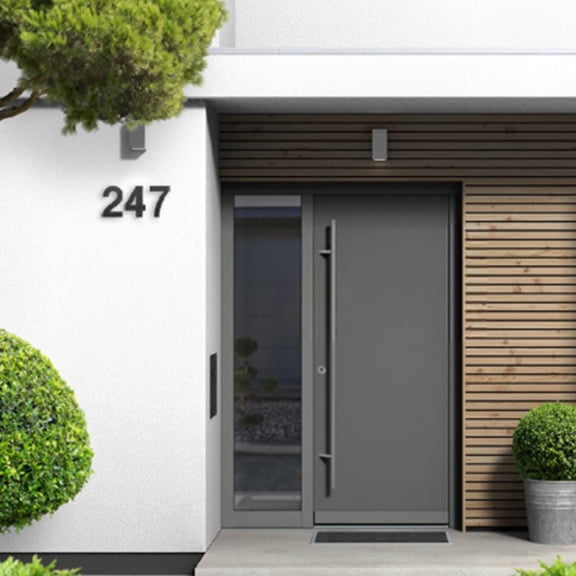 Floating Three Dimensional Metal House Number - Weather Resistant Finish, Easy Install Wall Sign & Modern Outdoor Mailbox Decor