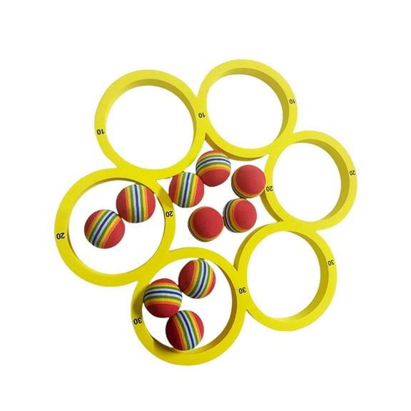 Floating Throwing Game Set for Water and Family Pool Parties with Rainbow Design