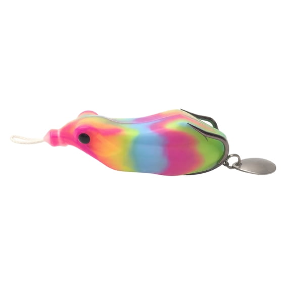 Floating Thunder Frog Lure, 2.16in 0.35oz Silicone Soft Bait Realistic Rattling Sound Metal Sequins Surface Fishing Tackle Double Hook Predatory Fish Accessory