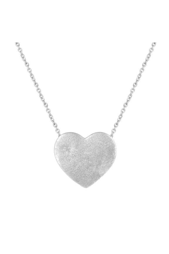 Floating Tiny Love Heart Simple Necklace Pendant in 925 Sterling Silver Jewelry with 18 inch Cable Chain + (Fine Gift Box)