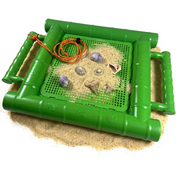 Floating Treasure Sifter with Rigid Grid, Beach, Lake & River Shell and Shark Tooth Sieve