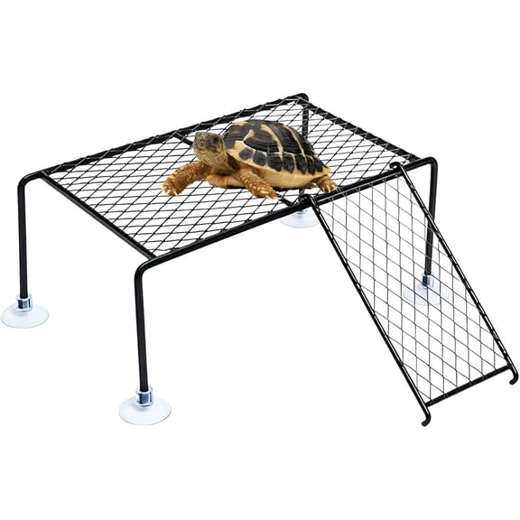 Floating Turtle Basking Platform, Suction Cup Island Dock, Climbing Ladder, for Aquatic Turtle Tank
