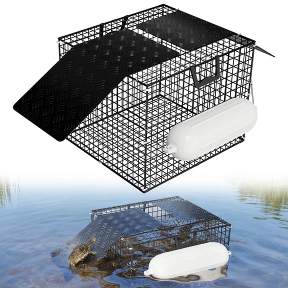 Floating Turtle Trap for Outdoor Water Solutions,Bait-Free & Reusable Turtle Traps for Pond Owners