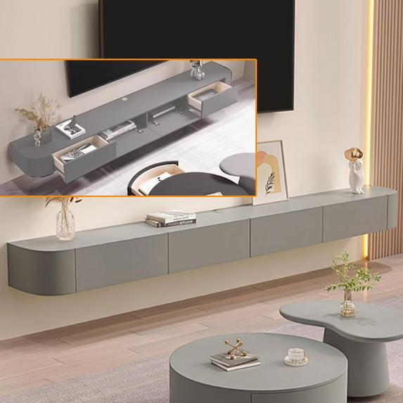 Floating Tv Standfloating Media Console ,Wall Mounted TV Shelf With Storage Drawers, Modern TV Console, Entertainment Center Media Console, Audio/Video Shelf For Home Living Room Office