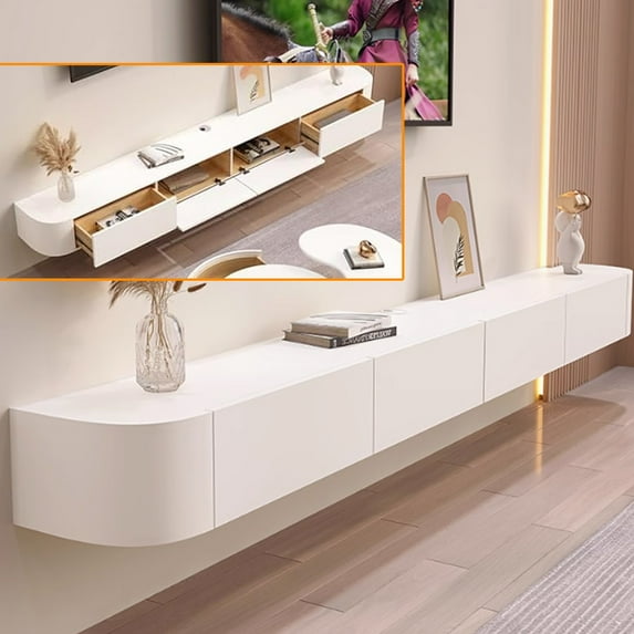 Floating Tv Standfloating Media Console ,Wall Mounted TV Shelf With Storage Drawers, Modern TV Console, Entertainment Center Media Console, Audio/Video Shelf For Home Living Room Office