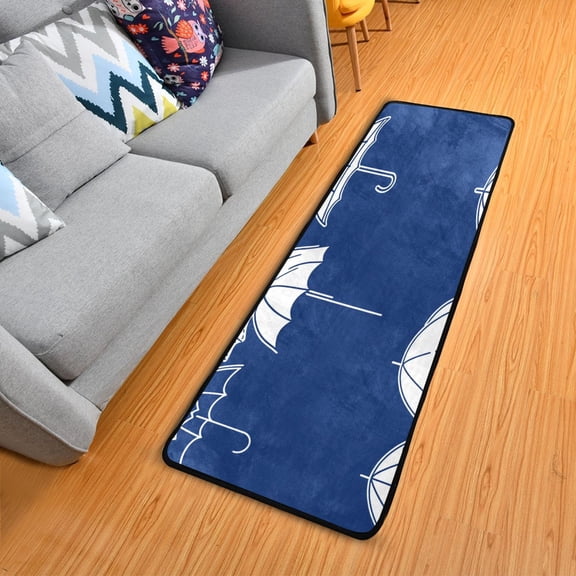 Floating Umbrella Long Area Rug 72" x 24" Non-Slip Polyester with Cotton Padding