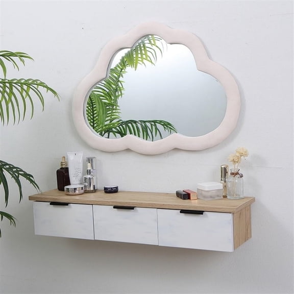 Floating Vanity Makeup Table, Wall Mounted Desk with Drawers (White)