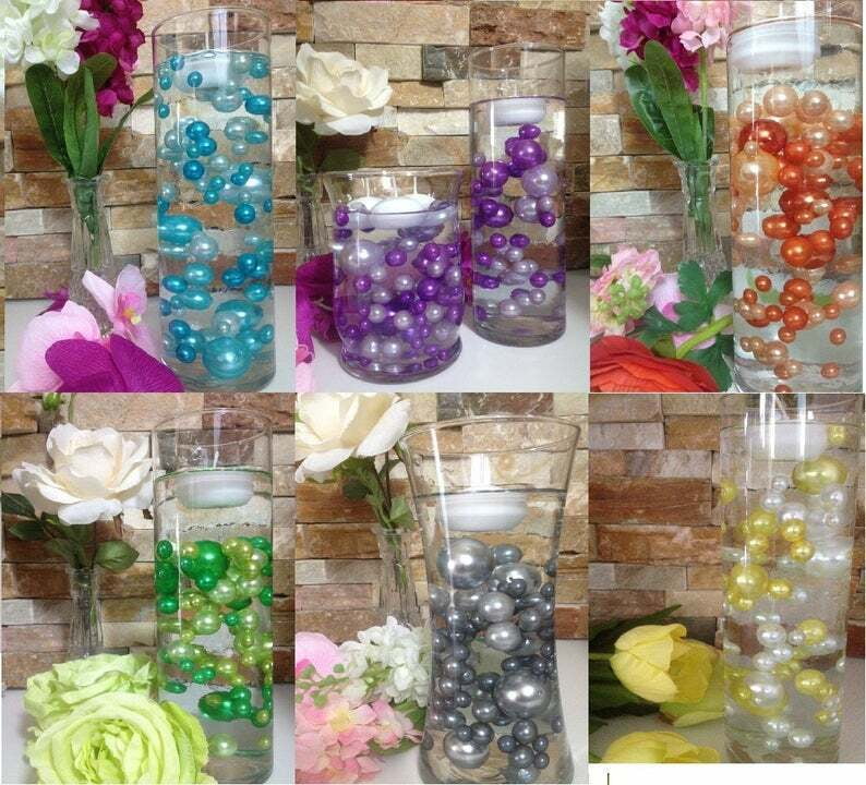 Floating Vase filler Pearls Wedding Decorations 80pc (Select Color