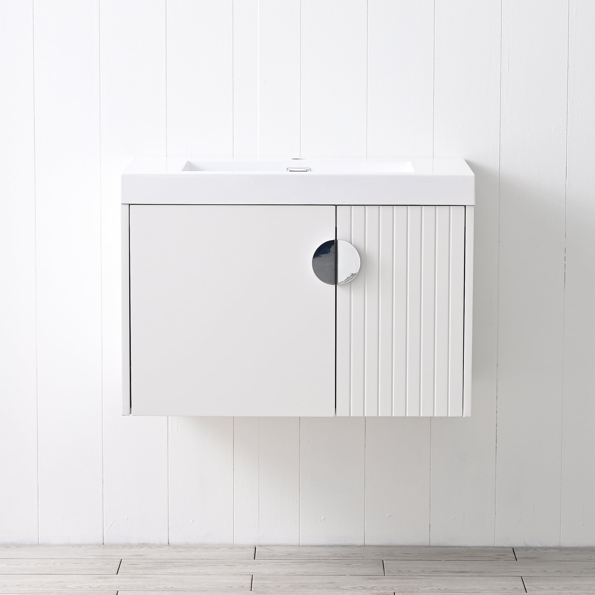 Floating & Wall Mounted Bathroom Vanity Set with Acrylic Sink - Walmart.com