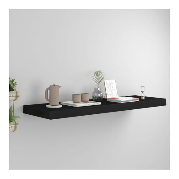 Floating Wall Shelf Black 31.5"x9.3"x1.5" MDF