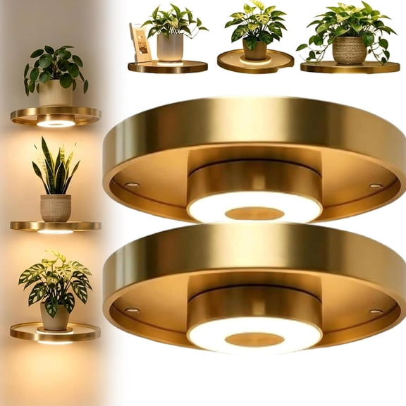 Floating Wall Shelf with Built-in Ambient LED Light, 2026 Upgraded Wall Mounted Shelves with LED Lights, Hanging Display Rack Shelf with Invisible Brackets, Elevate Space with Space-Savingļ¼2