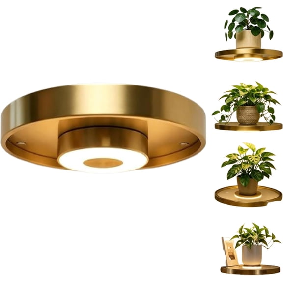 Floating Wall Shelf with Built-in Ambient LED Light, Wall Mounted Shelves with LED Lights, Hanging Display Rack Shelf with Invisible Brackets, Elevate Space with Elegance, Space-Saving (1PC)
