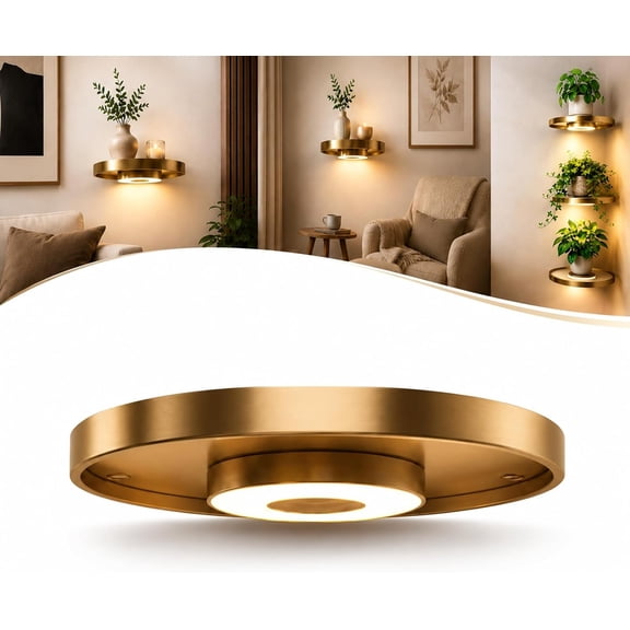 Floating Wall Shelf with Built-in Ambient LED Light, Wall Mounted Shelves with LED Lights, Hanging Display Rack Shelf with Invisible Brackets, Elevate Space with Elegance, Space-Saving (1 Pcs)