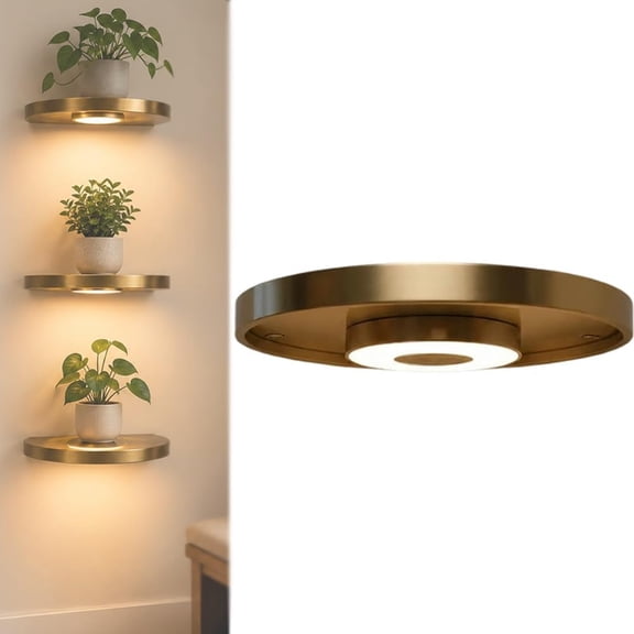 Floating Wall Shelf with Built-in Ambient LED Light, Wall Mounted Shelves with LED Lights, Invisible Brackets, Space-Saving Home Decor, Easy to Install, for Bedroom, Living Room (1 pcs)