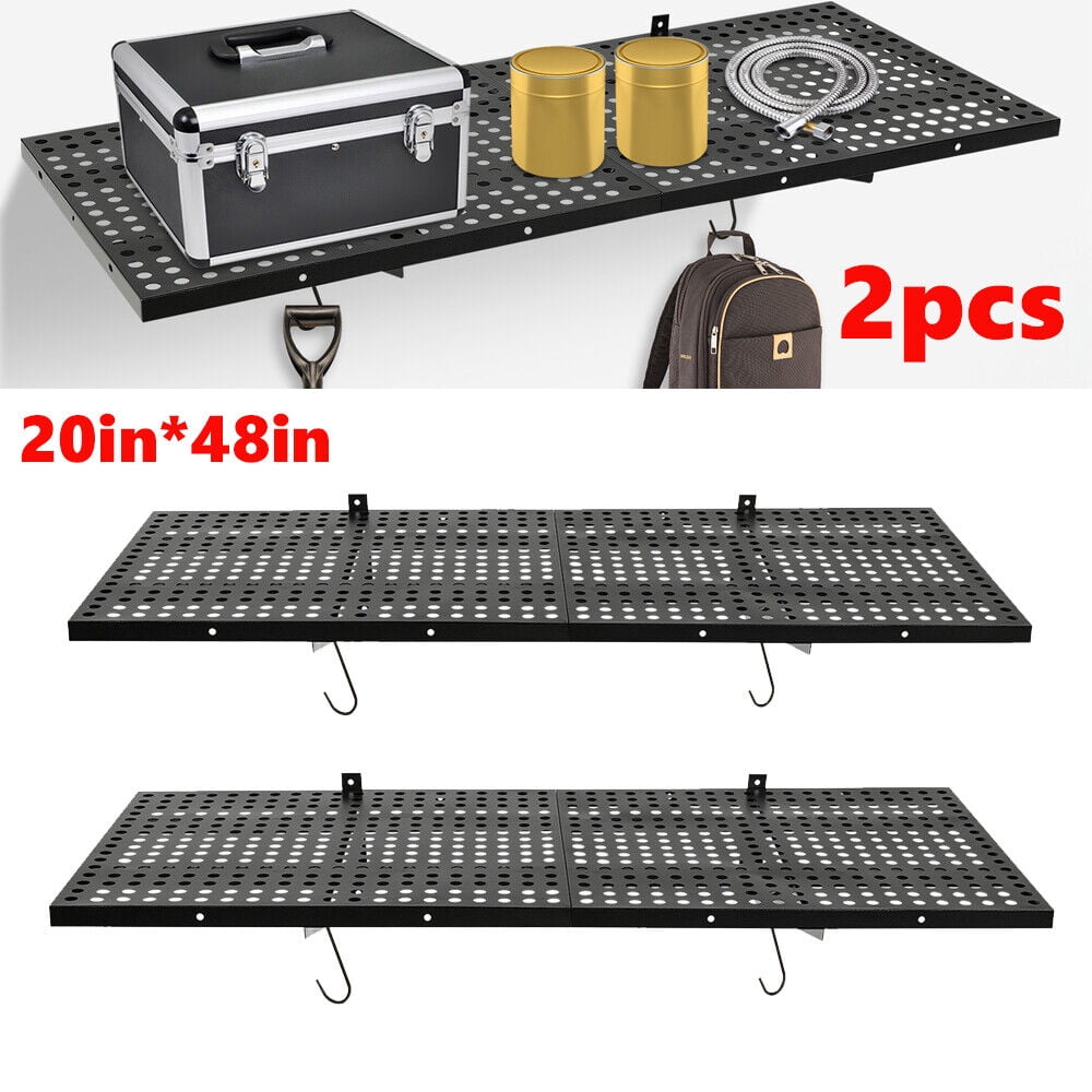 Floating Wall Shelf Garage Storage Rack 2Pack 20inchby48inch with